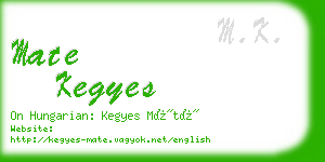 mate kegyes business card